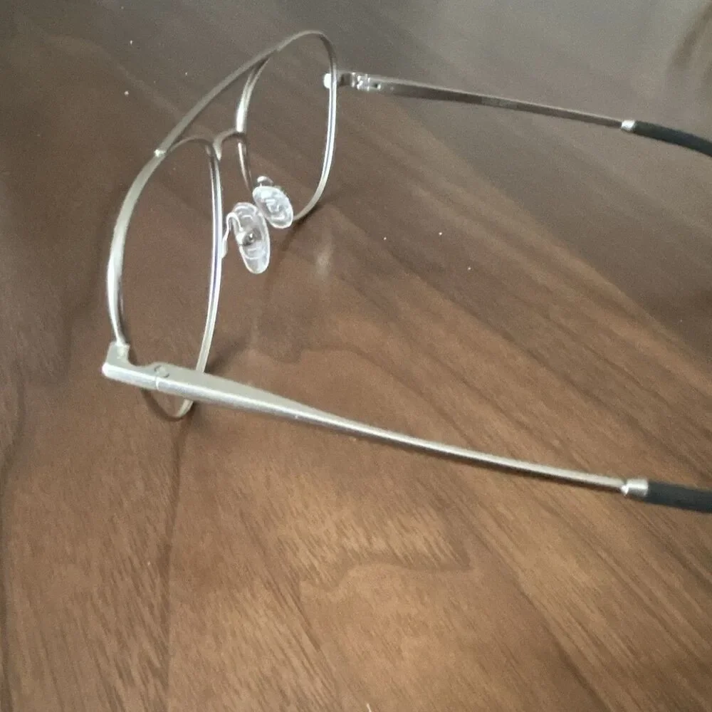 Look Optic Cooper Aviator Full Rim Metal Eyeglasses Frames Silver 56-16-140